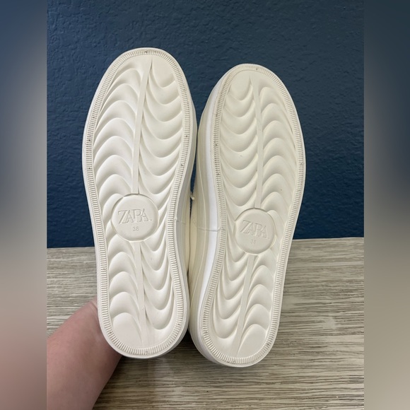 Zara White Sneakers with Animal Print Detail - Picture 6 of 7